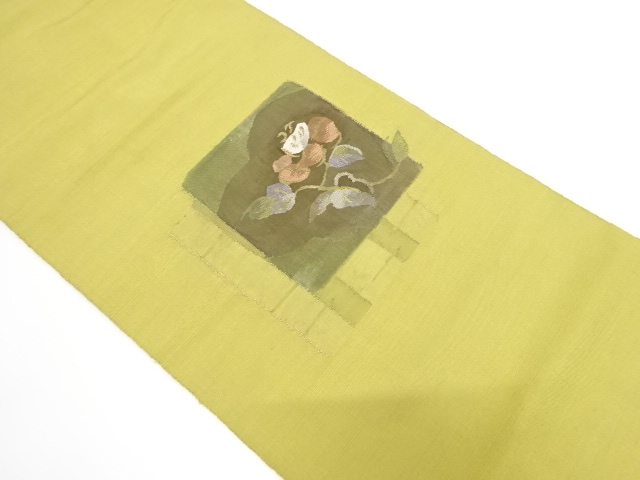 JAPANESE NAGOYA OBI / TSUMUGI / WOVEN FLOWER